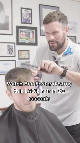Who’s idea was it to give @Ben Foster The Cycling GK the clippers? ✂️ @SPORTbible teamed up to help Bristol's Salvatores Barber Shop with the weekday trims. Safe to say things didn’t go as planned 😱