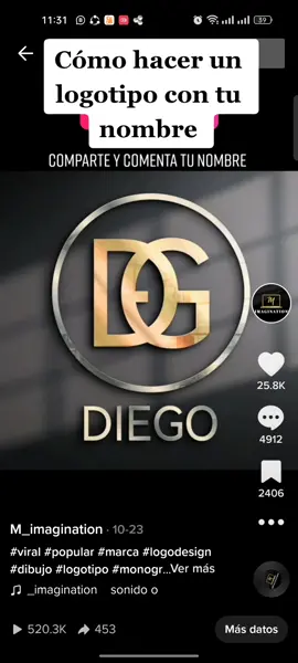 cómo hacer un logotipo con tu nombre #viral #parati #logo #logotipo #diseño #marca #dibujo 