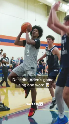 What word comes to mind when watching Aden hoop⁉️#adenholloway #basketball #sports #drake #21savage #foryourpage #fypシ #viral #auburn #prolificprep #highschool #hoopersoftiktok #xzybca 