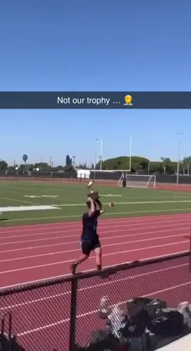That’s all bad 😬😅 (via tavopls/Instagram) #trophy #celebration #win #school #football #fail 
