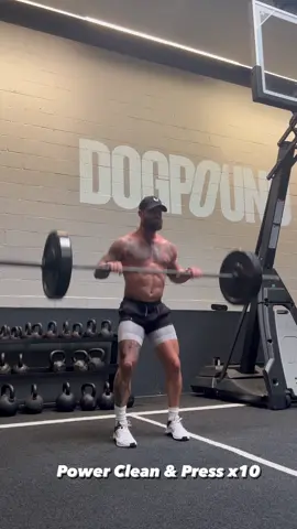 FULL BODY BARBELL WORKOUT 💪🏻🔥  4 Rounds  10 Reps of each 90 seconds of rest  Power Clean & Press x10  Front Rack Reverse Lunges x10  Bent Over Rows x10  Roll Outs x10  #barbell #barbellworkout #fullbody #fullbodyworkout #fullbodyexercises #strength #strengthtraining #functional #functionalexercises #dogpound 