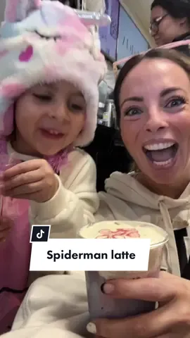 I cant believe how cute it turned out!!! 🫣🤩 #coffeeshop #mom #toddler #momtok #entrepreneur #vegas #vegastok #foodies #toddlertok #spiderman #latte #coffee #chocolatemilk #myfamily 