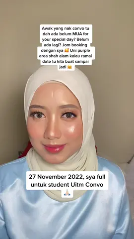 Jom student Uni purple makeup convo dengan sya ☺️  #fyppppppppppppppppppppppp #fyp #berandatiktok #mua #muamalaysia #makeupdinnermurah #makeup #makeupconvo #muanikah #muaselangor #muabanting #mualabohandagang #muaolaklempit #muatelokpanglimagarang #muasepang #muakotawarisan #muashahalam #muacyberjaya #muaputrajaya #muaserdang #muakualalumpur #muanegerisembilan #muaseremban #muasenawang #muanilai #muakualapilah #makeupevent #makeupdinner #muamalaysia 