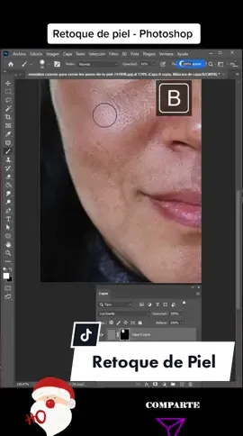 Retoque de piel quemada con Photoshop paso alto. #learclass 