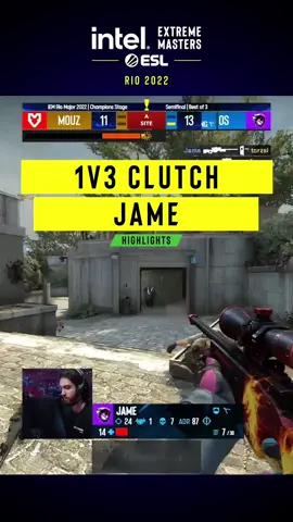 What a clutch Jame 🔥 #ESL #gaming #iemriomajor2022 #iem #rio #major #brasil #csgo #counterstrike #cs #csgohighlights #csgomoments #csgoclips #iemrio #esports #competitivegaming 