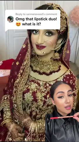 Replying to @sannanaveed #greenscreenvideo you guys kept asking for her iconic lip colour and here it is!!!!  @jawarshere #fyp #desibridal #pakistanibridal #baraatlook 