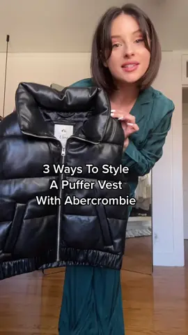 Today’s Style Tip: 3 ways to style a puffer vest from @abercrombie  #abercrombiepartner #todaysstyletip #styletips #winteroutfitidea