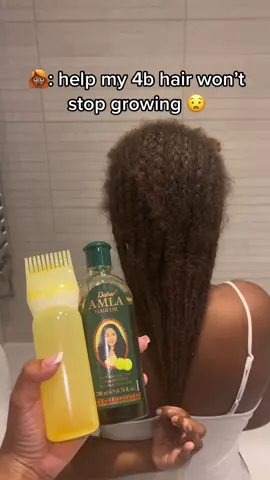 Your hair wint stop growing with this combo 😳 #hairtok #protectivestyles #hairgrowthjourney #scalpcare #naturalhairproducts #naturalhairtiktok #fyp #4bhair #miellehairproducts #amlaoil #haircare #4chair 