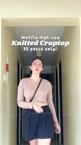 waffle knitted croptop for your daily errands! 💯🫶🏻 #fyp #fypシ #croptop #jannahfndvll #budol #tiktokshop #tiktokbudol #top #knitted #foryourpage 