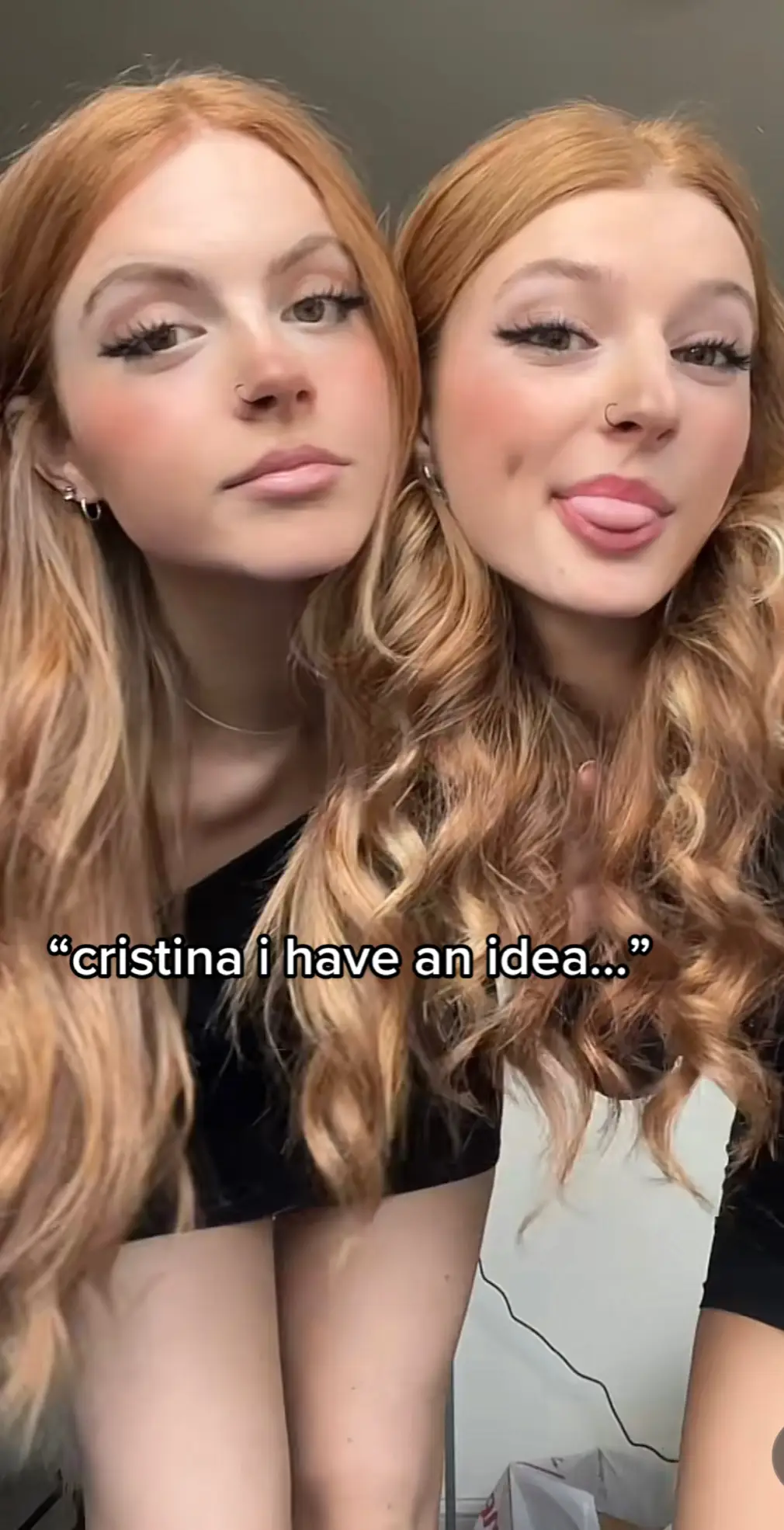 im alive (jk) @cristinacarmellaa @cristinacarmellaaa #fyp #twins #twinsisters #sisters #gamers #ginger #totallyrealstory #fake 