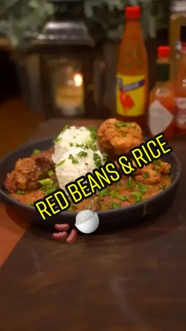 NOLA ⚜️ Creamy Red Beans & Rice 🫘 🍚  -Full recipe on YOUTUBE! Link in bio-  KitchenBae⚜️ “Can’t measure the Pleasure”  #redbeans #chef #kitchenbae #Foodie