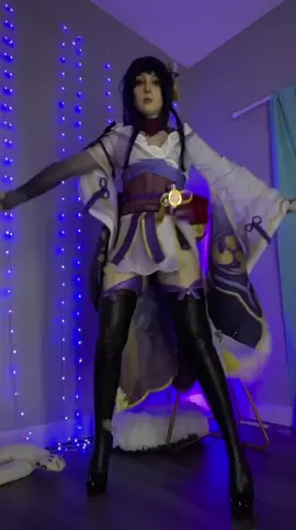 Raiden shogun doing this dance?💜 #GenshinImpact #cosplay #genshin #fyp #egirl 