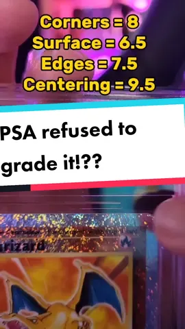 Has PSA vrading ever returned your card without grading it? Well no luck for our Legendary Collection Reverse Holo Charizard....seems to ne like my only option now is to open the slab and send it in raw...#charizard #psacharizard #psagrading #pokemongrading #pokemonslabs #psapokemon #pokemongradedcard #charizardcard #charizard🔥 #legendarycollection #pokemoncollection #rarepokemoncards @Danireon 