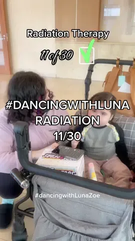 Another one in the books! Luna loves to dance! Today as we played music she lifted her arm and started dancing🥹. I will dance throught this with you you always! #guerrera #LunaZoeStrong #radiationtherapy #childhoodcancerawareness #warrior 