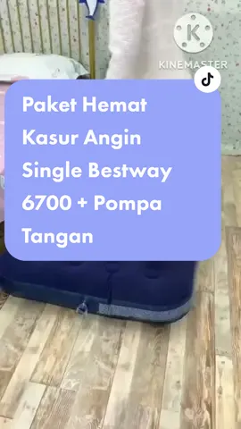 Paket Hemat Kasur Angin Single Bestway 6700 + Pompa Tangan 12