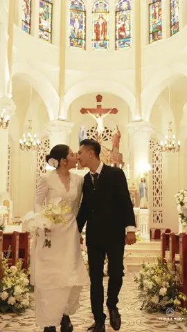 Lễ cưới hôn phối ở nhà thờ Tân Định đẹp quá nè 🥰 #Love #fyp #wedding #xuhuong #lecuoiconggiao 