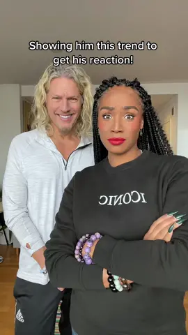 That “who” part had him like 😳! #couplegoal #reaction #couplecomedy #fyp #pov #husband #interracialcouple #wife 