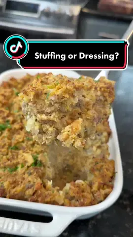 Cornbread & Sausage Stuffing   Shopping List: 4 cups day old cornbread (or store bought cornbread crumbs) 1/2 bag Pepperidge Farms White Bread Stuffing Mix 2lbs Jimmy Dean Breakfast or Sage Sausage  2 tsps better than bouillon chicken base 1 yellow onion - diced 3-4 stalks of celery - diced 4 cups stock (homemade preferably) 3 eggs  1/2 cup chopped parsley fresh sage (3-4 leaves diced) rosemary and thyme 1 tbsp italian herbs paste 3 cloves minced garlic salt, pepper, garlic, onion powder, italian seasoning  #fyp #foryourpage #mrmakeithappen #foryou 