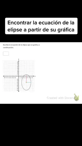 Encontrar la ecuación estándar de una #elipse a partir se su #grafica #math #khan #academy #math #teacher #made #with #Love #foryou 