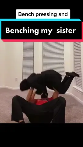 Bench pressing and curling my sister! #fyp #foryou #fypシ #foryoupage #foryourpage #fypage #fypシ゚viral #fy #lifting #boys #strength #viral #viralvideo #blowthisup #tiktok #exercise #gym #GymTok #FitTok #Fitness #girls #girl #sister #Siblings #family #benchpress #crazy #strong #press #weight #humanbenchpress #challenge #curlups #powerlifting #popular #easy #lightwork #lifter #GymLife 