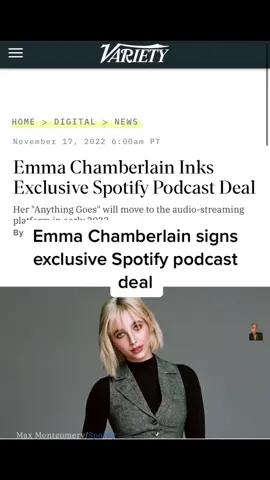I wonder if we’ll ever find out the numbers behind this deal #greenscreen #emmachamberlain #spotify #podcast #anythinggoes #anythinggoespodcast #Vlog 