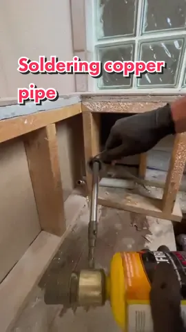 Preparing waterlines beneath a tub for valve installation. Soldering for all the press haters.  If you LIKE the video, please like abd share. 👍🏻 For more videos like this one, FOLLOW @theplumbersplunger #soldering #press #plumber #plumbing #hotwork #service 