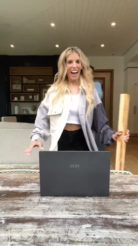 When mom buys a new laptop 💻 get an MSI laptop & you’ll ❤️ it @Lucky the Dragon  #MSI #Prestige14Evo laptop