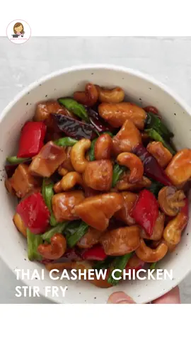 Easy Classic Thai Cashew Chicken Stir Fry recipe loaded with chicken, crispy golden cashew nuts and vegetables. #cooking #thaifood #dinner #Recipe 