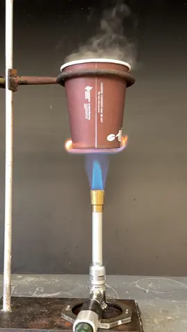 Yes, it is possible to boil water in a paper cup without the cup catching fire! Once the water inside the cup reaches 100 C, all of the energy from the flame is used to change the water from liquid to gas; the temperature stays constant, and the cup doesnt burn! #LearnOnTikTok #TikTokTaughtMe #chemteacherphil