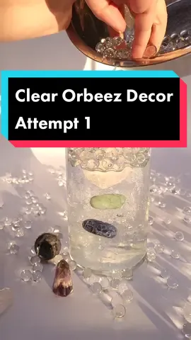 Attempt 1, clear orbeez with crystals decor. #fail #clearorbeez #orbeez #decor #AmazonSavingSpree #crystals #crystalshop #crystaltok #larvikite #merlinite #rosequartz #greenaventurine #sodalite 