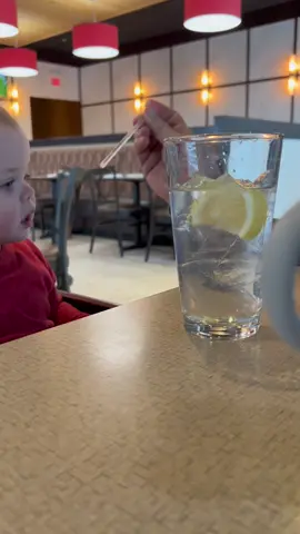 I promise she actually liked it and wanted more 🤣 #lemonwater #sour #funny #baby #fypシ #foryoupage #foryou #mini #pucker #sourface #babygirl #face 