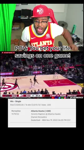 Very close game, I very thankful! #moneyline #hawks #NBA #fyp 