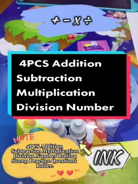 4PCS Addition Subtraction Multiplication Division Number Rolling Stamp Practice Questions Roller Digital kanak kanak mudah anak anak! Don't miss out!  #fypシ #newbieaffiliate #racunintiktok #murahbanget 