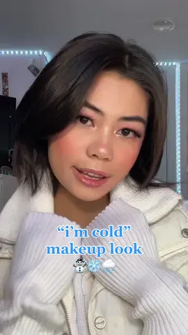 “i’m cold” makeup look❄️☃️ #makeup #makeupinspo #imcoldmakeup  