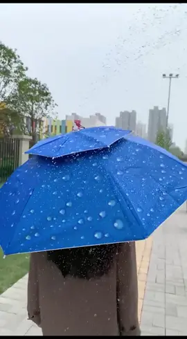 Double-layer windproof and rainproof fishing umbrella cap, sunscreen folding overhead umbrella cap#fyp #fypシ #umbrella #goodthing #foryou #sunprotection #tiktokph 