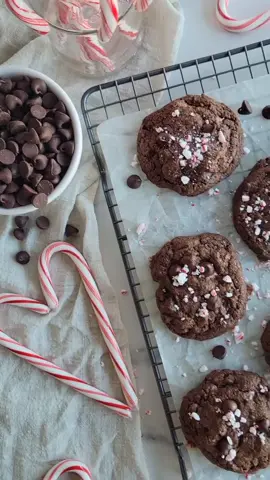 Double Chocolate Peppermint Cookies ☃️🍫 #christmasbaking #christmas #christmascookies #doublechocolatecookies #peppermintcookies #cookieseason #cookies 