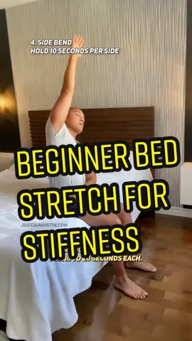 These stretches feel absolutely amazing when you’re feeling stiff. Try it from the comfort of your bed!  Remember, stretching provides temporary relief so it’s important to focus on mobility and strength for a more permanent fix. If you feel stiff daily your body is trying to tell you something. You may have imbalances and other underlying issues that need to be addressed 🙏🏽  When doing this routine please follow your natural range of motion. If you feel any pain stop and consult your doc.  Hope it helps!  #stretch #mobility #beginnerworkout #gentleworkout #bedworkout 