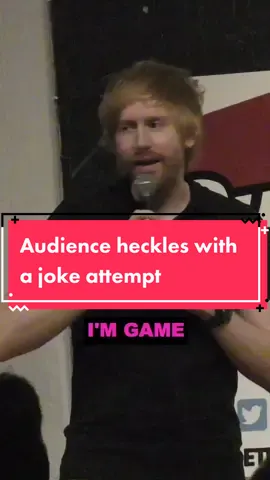 Audience heckles with a joke 😂 #joke #standup #comedy #comedian #funny  #heckle 