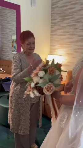 When your mother sees you in your wedding dress for the first time on your wedding day.  #motherofthebride #weddingday #motherdaughter #specialmoment #fyp 