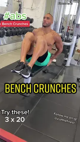 Time to get after it and smash some abs! Let’s keep it Classic with some bench crunches! 💪🏽 3 x 20! Follow me on ig! @jcofthefinest #workout #abs #crunches #trainer #coachjc #miami #fitnessbyjc 