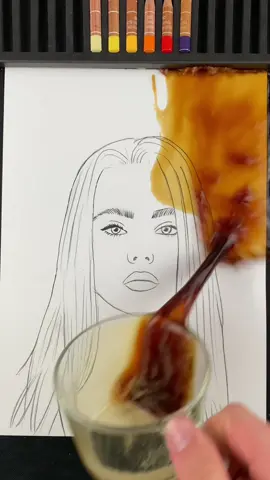 Coffee spill art #drawing #art #asmr #spillart 