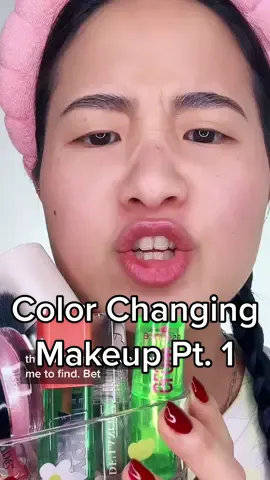 Replying to @dqqria_ USING COLOR CHANGING MAKEUP PRODUCTS! 🦎🫠 #fyp #foryou #makeuptutorial #makeupchallenge #funnymakeup #colorchanging #foundationroutine  