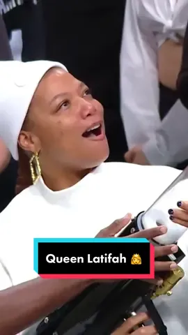 Queen Latifah in the 🏠 in Brooklyn! 🤩 #NBACelebRow #NBA #basketball 