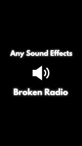 Sound Effect - Broken Radio #anysoundeffects #soundeffects #radio #brokenradio #radiosound 