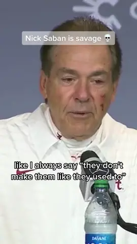 Nick Saban addresses the scratch marks on his face from bumping a player 🤣 #savage  #nicksaban #alabama #bama #rolltide #football #cfb #college #saban