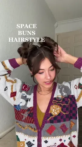 Replying to @ciaragr00 call me basic, but this is my fav updo hairstyle #heatlesshairstyles #updo #spacebuns 
