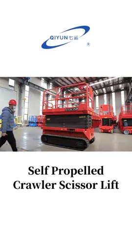 #crawlerscissorlift  can work without being limited by the road conditions. Its platform height is from 6m to 12m#fyp #scissorlift