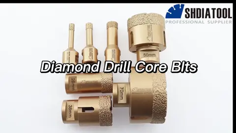 vacuum brazed diamond drill core bits for tile porcelain ceramic granite marble stone#diamondcoredrilling #diamonddrillbits #tiledrilling #granitedrilling #drillbits 