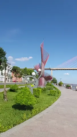 Bên bờ Mỹ Tho ngắm cầu Rạch Miễu #caurachmieu #mytho #bokemytho