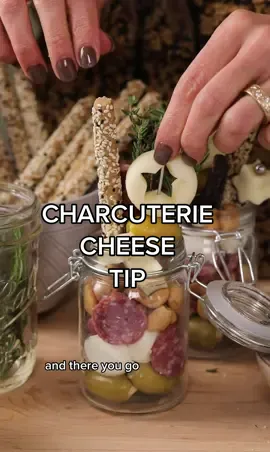 Take your charcuterie boards and jarcuterie to the next level with these cute cheese cut-outs! #charcuterie #holidayentertaining #foodtips #foodhacks #cheese #cheesetiktok 